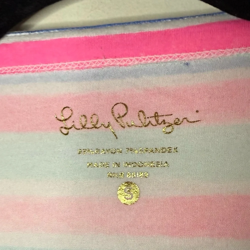 LILLY PULITZER Sophie UPF 50+ Mini Length Resortwear Dress in Sandy Shell Stripe